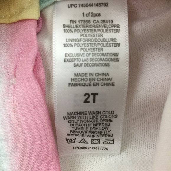 NWT Girls LITTLE ME Multi-Colored Floral Applique Chiffon Tunic Top & Pant Set - Picture 2 of 10